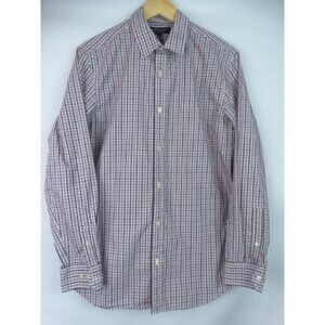 Banana Republic Men's Shirt Size Medium Purple Plaid Long Sleeve Button Down Top